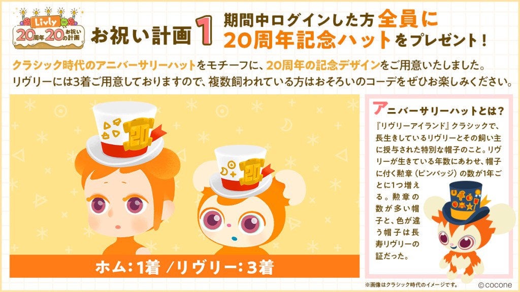 ■The first release " Livly 20th Anniversary's 20 Celebrating Plans" is released!
