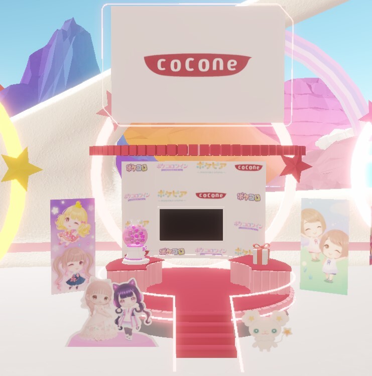 東京ガールズコレクションメタバース「バーチャルTGC」に出展している「ポケコロ」シリーズのブース出展画像